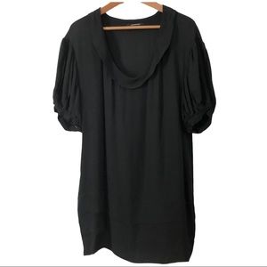 Club Monaco Silk Cowl Neck Bubble Sleeve Dress